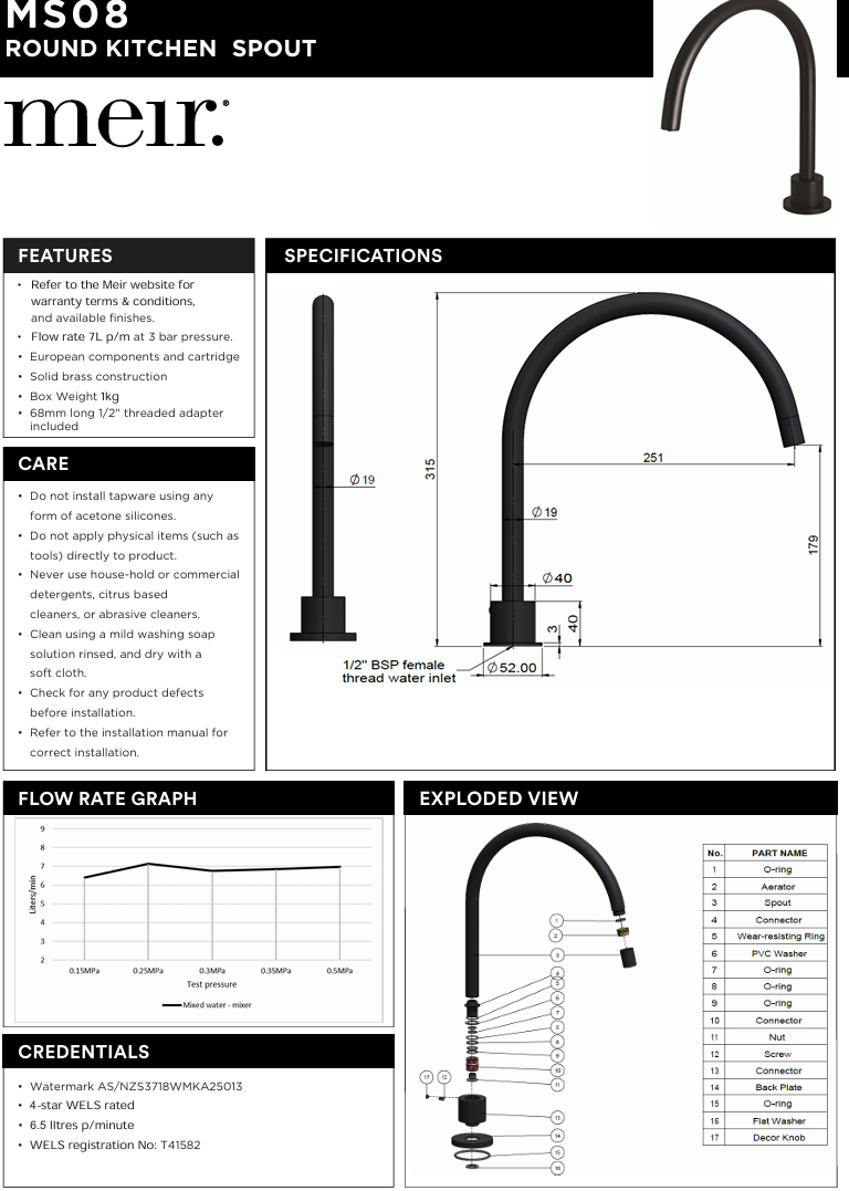 Round High-Rise Swivel Hob Spout