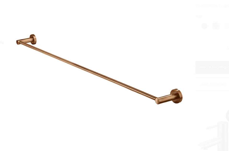 Round Single Towel Rail 900mm