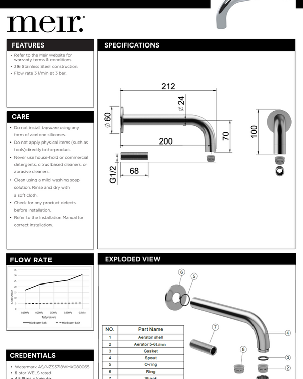 Outdoor Universal Round Stainless Steel Wall Spout