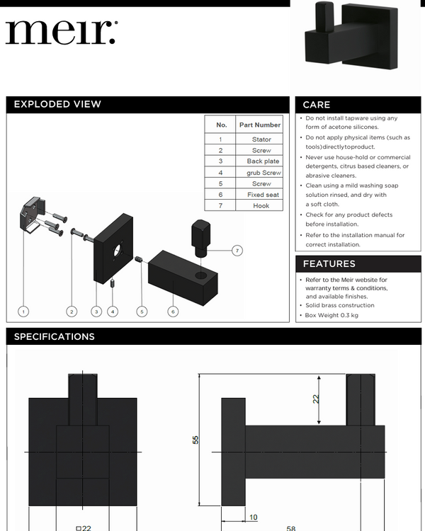 Square Robe Hook