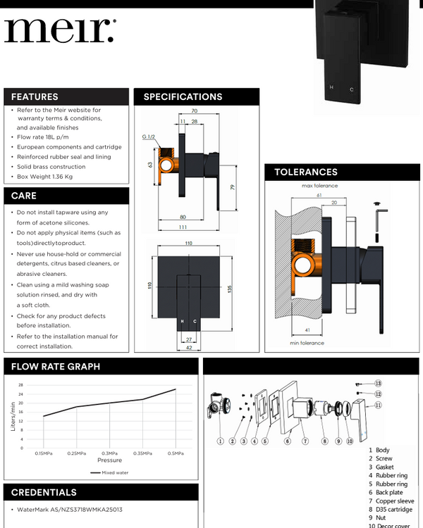 Square Wall Mixer