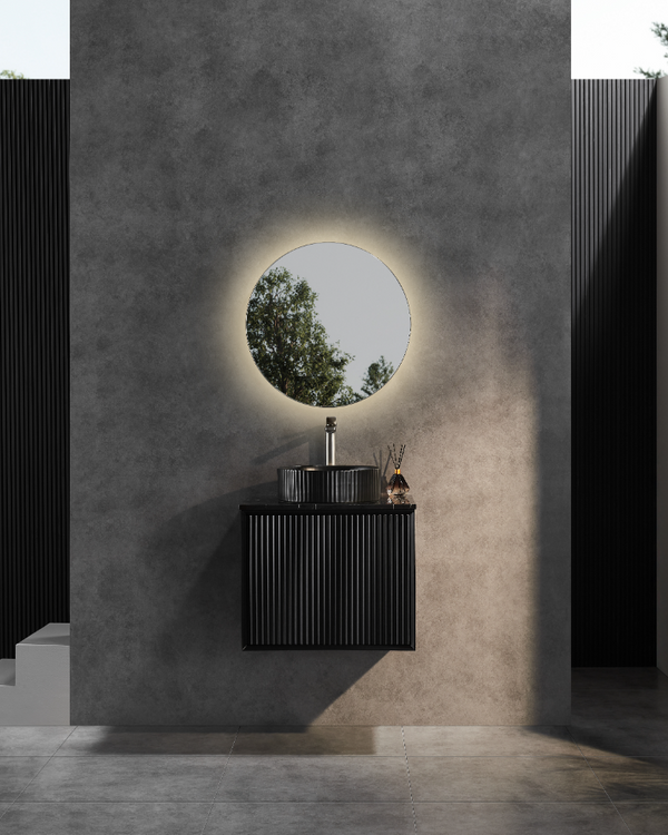 Kirribilli Matte Black PVC 750mm Wall Hung Vanity (Cabinet Only)
