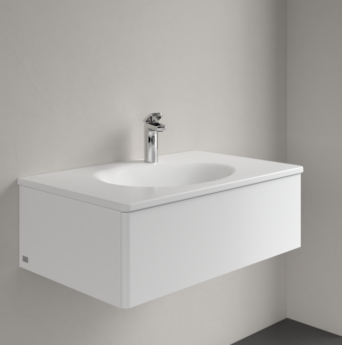 Antao 800 Vanity Basin 1 TH C+ Stone White NO OF