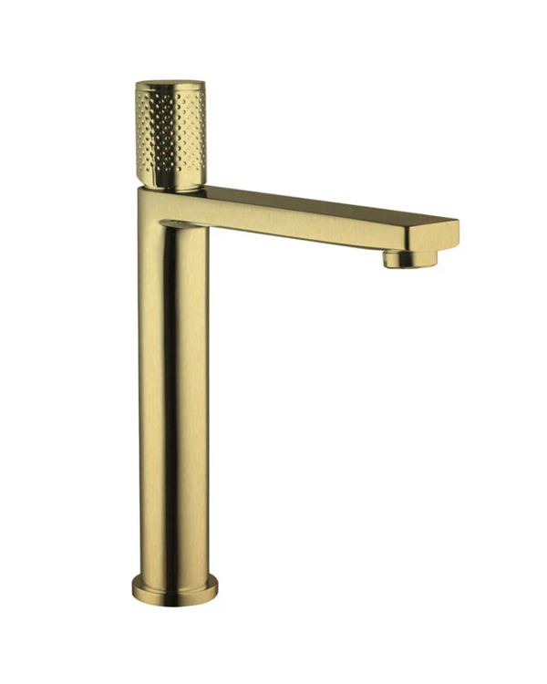The GABE Hi-Rise Basin Mixer - Brushed Gold