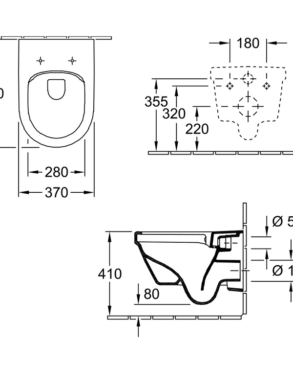 Architectura 3.0 DirectFlush Wall Hung Toilet | P Trap Soft Close Seat CeramicPlus