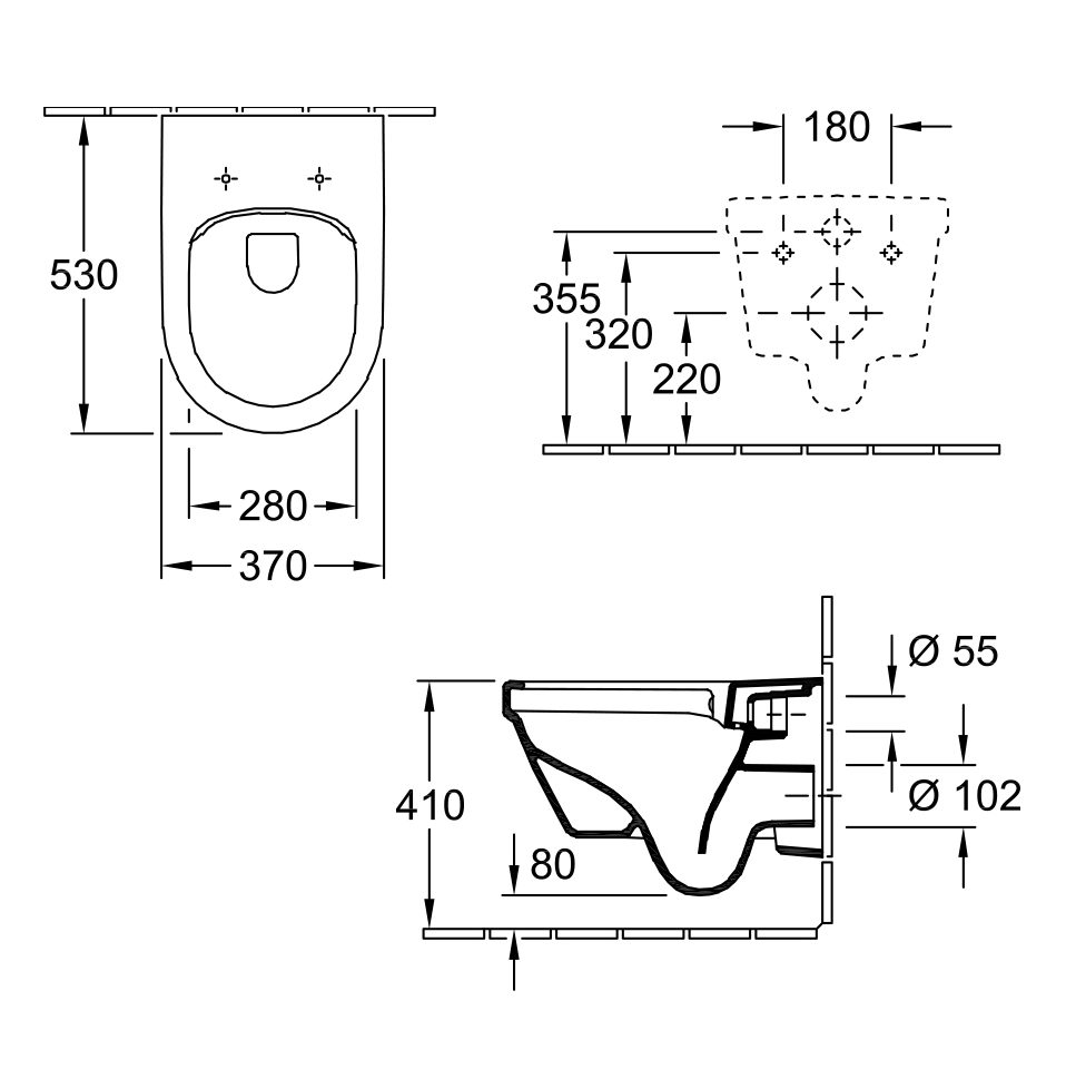 Architectura 3.0 DirectFlush Wall Hung Toilet | P Trap Soft Close Seat CeramicPlus