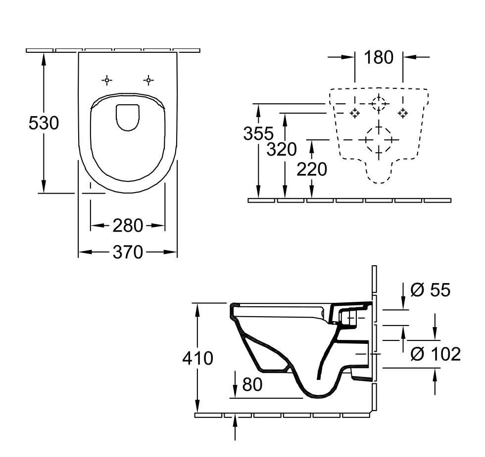 Architectura 3.0 DirectFlush Wall Hung Toilet | P Trap Slim Seat