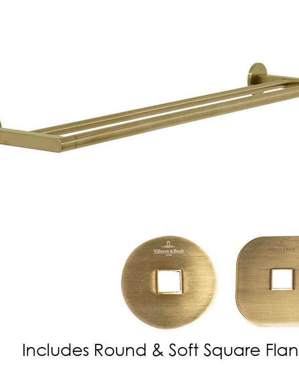 Architectura 600mm Double Towel Rail Brushed Gold
