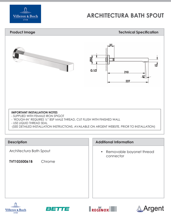 Architectura Bath Spout