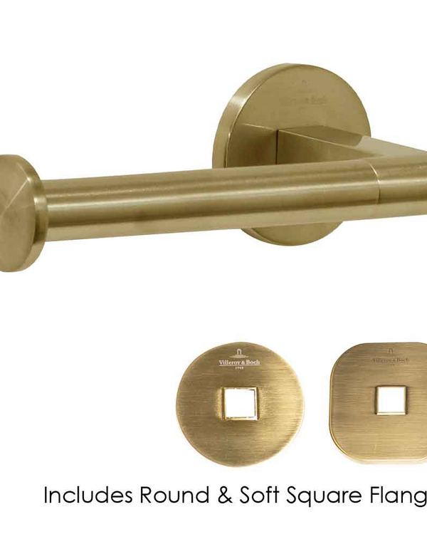 Architectura Left Hand Faced Toilet Roll Holder Brushed Gold
