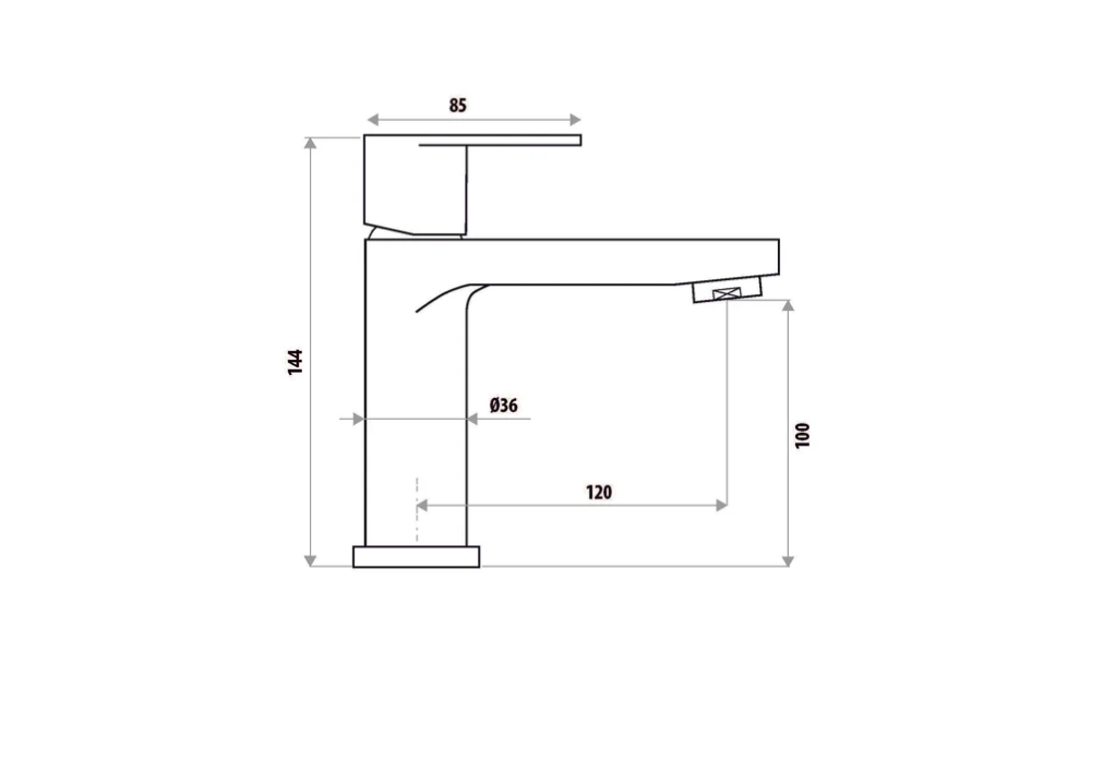 The GABE Leva Basin Mixer - Chrome with Black handle