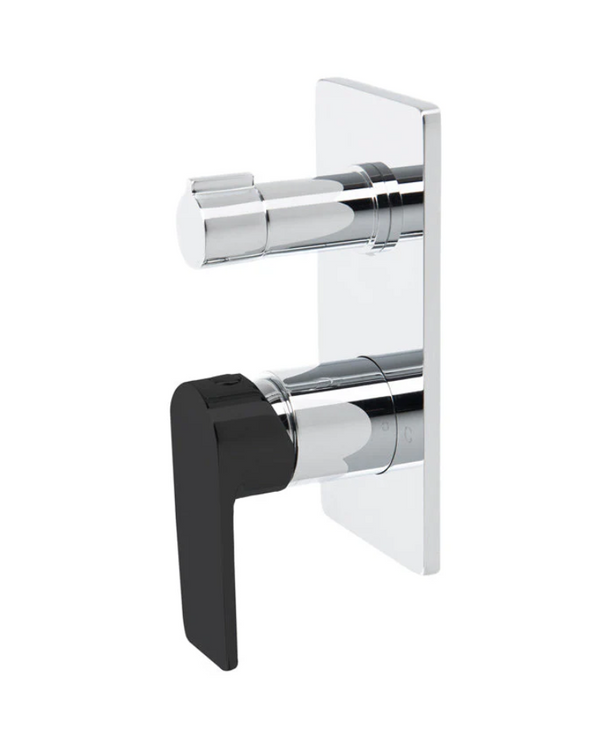 The GABE Leva Diverter Mixer - Chrome with Black handle