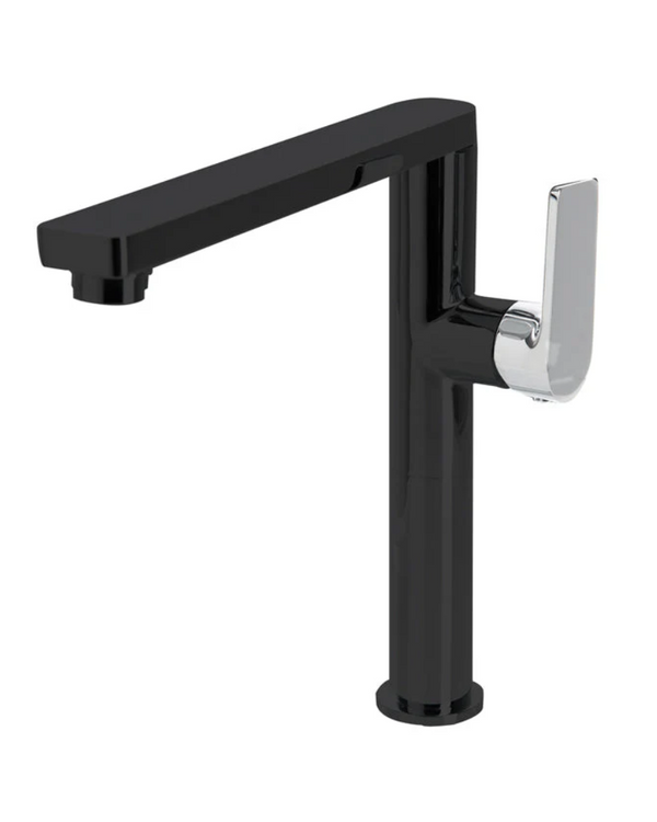 The GABE Leva Sink Mixer - Matte Black with Chrome handle