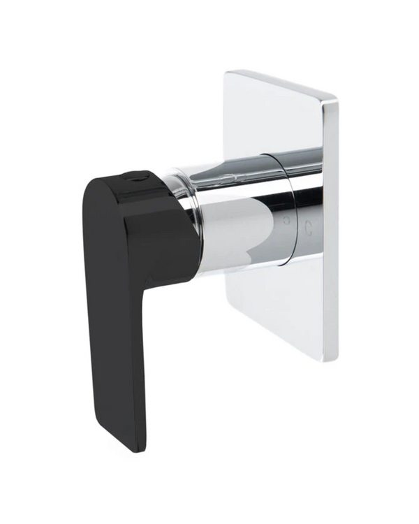The GABE LEVA Wall Mixer - Chrome with Black handle