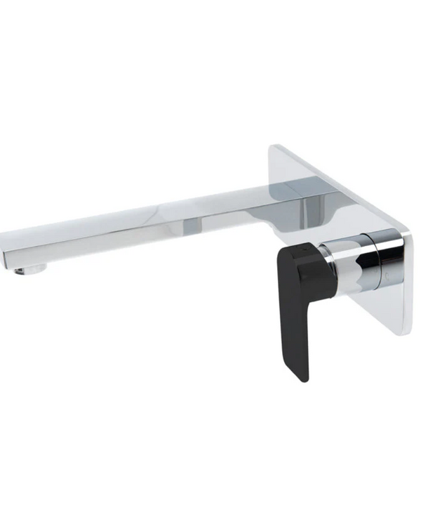 The GABE Leva Wall Outlet Mixer - Chrome with Black handle