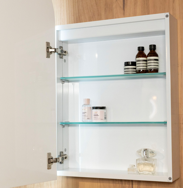 Capsule 450 with Brushed Nickel Frame - W450 x H900 x D125