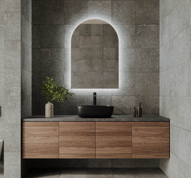 Great Arch 700D with Matt Black Aluminium Frame - W710 x H910 x D40