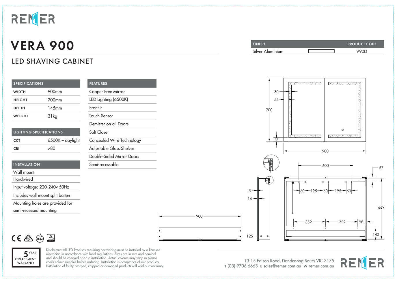 Vera - 900 x 700 x 145