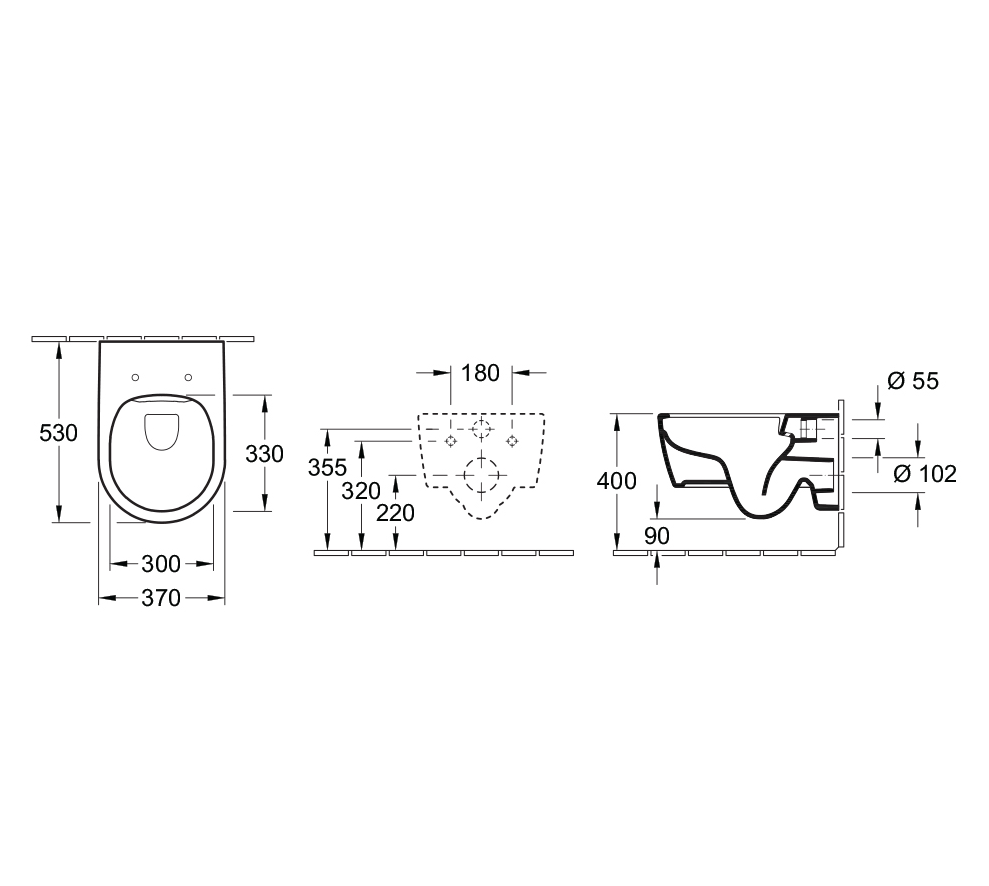 Avento DirectFlush Wall Hung Toilet CeramicPlus