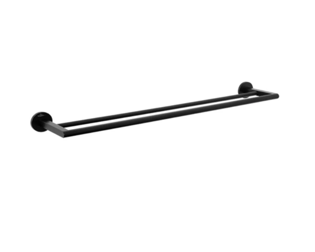 Architectura 800mm Dbl Towel Rail Matte Black