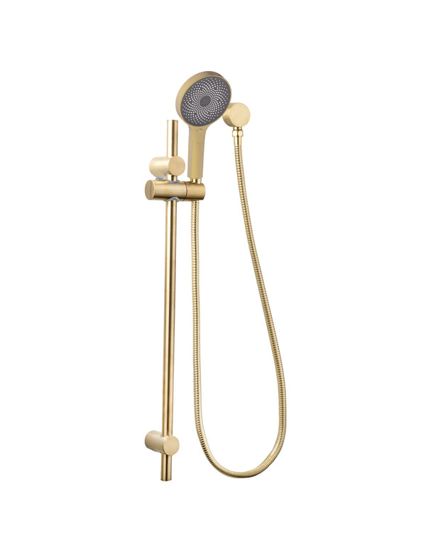 The Gabe Hand Shower On Rail - Brushed Gold