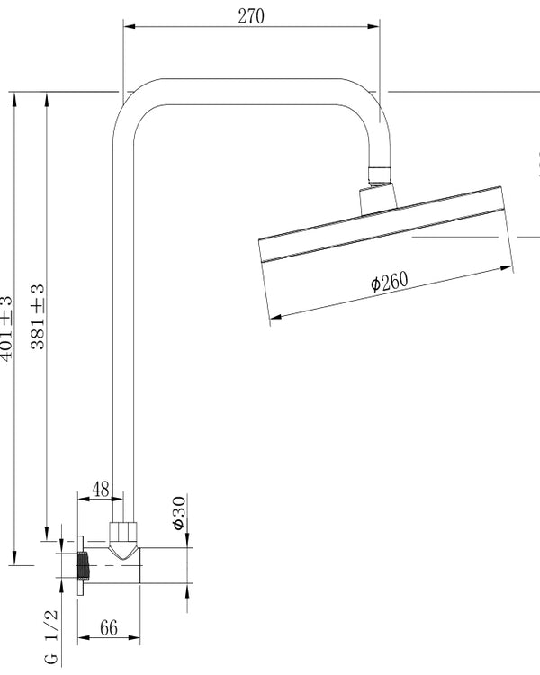 The Gabe Gooseneck Shower - Brushed Nickel