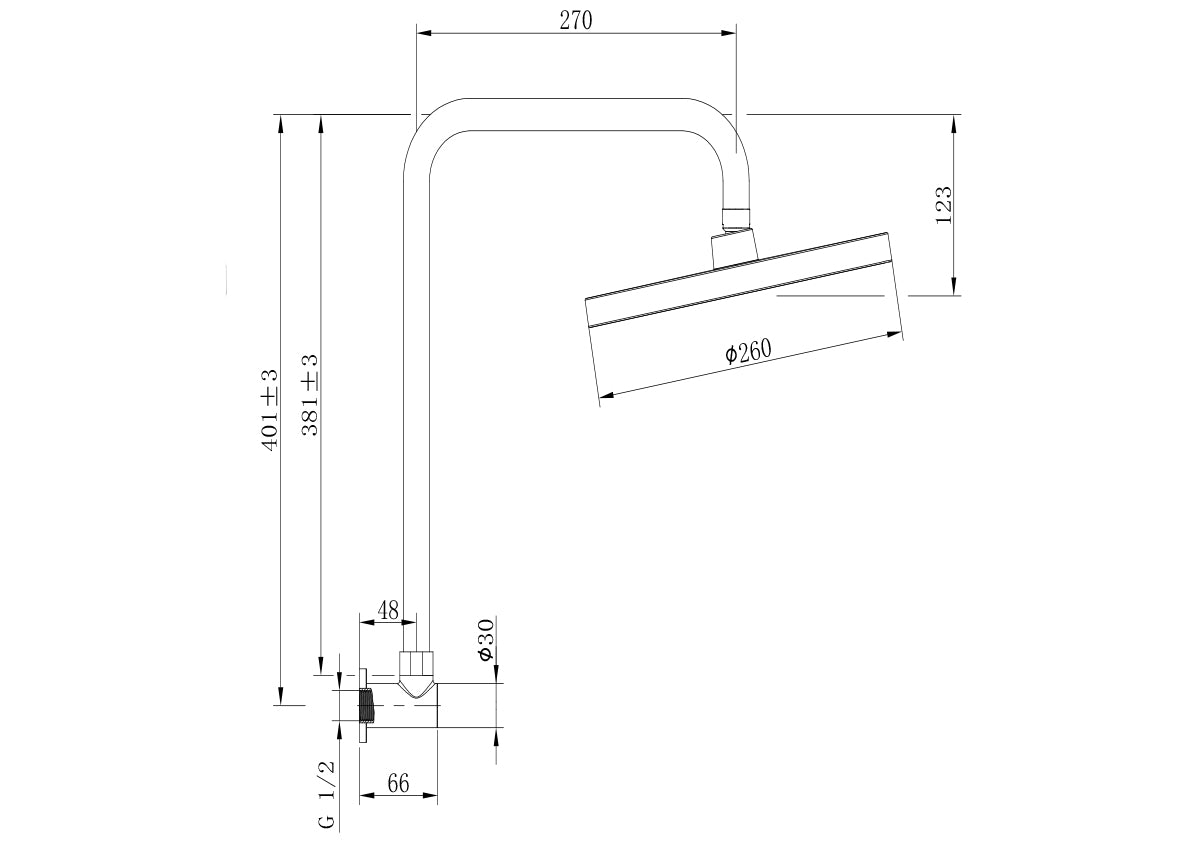 The Gabe Gooseneck Shower - Brushed Nickel