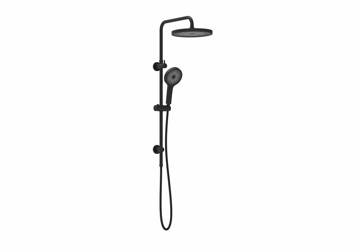 The Gabe Twin Shower With Rail - Matte Black