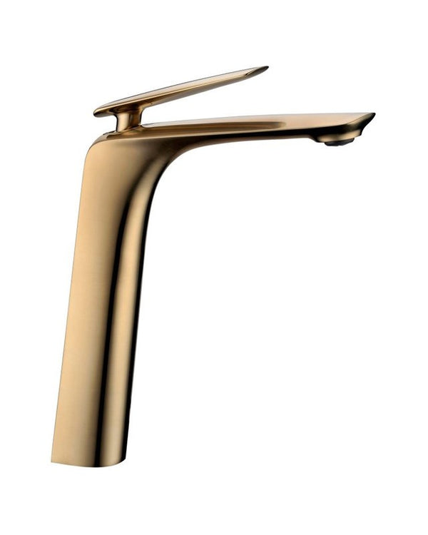 Bellino Brushed Yellow Gold Tall Basin Mixer