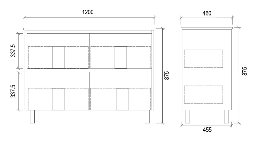 1200mm DOUBLE PVC VANITY