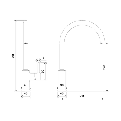 Vita Kitchen Mixer Matte Black