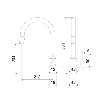 Vita Kitchen Mixer Pull Out Spray Gun Metal