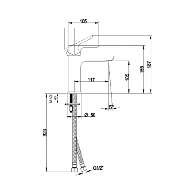 O.Novo Basin Mixer Brushed Gold