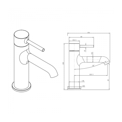 Vita Basin Mixer Brushed Gold
