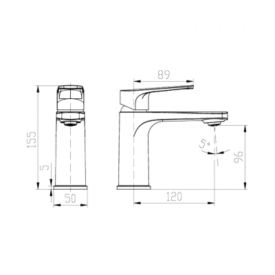 O.Novo Style Basin Mixer Gun Metal