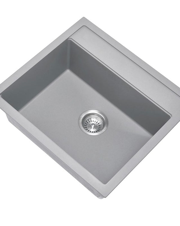 Concrete Grey Carysil Waltz 560FE Granite Single Bowl Stone Kitchen Sink 560*510mm