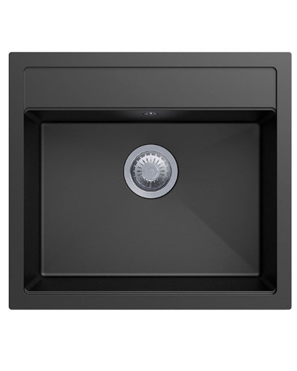 Black Carysil Waltz 560FE Granite Single Bowl Stone Kitchen Sink 560*510mm