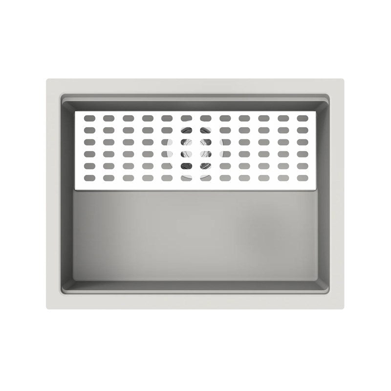 White Carysil Harmony Big Bowl Granite Single Bowl Stone Kitchen Sink 610*457*253mm(with Bottom Grid & Colander)