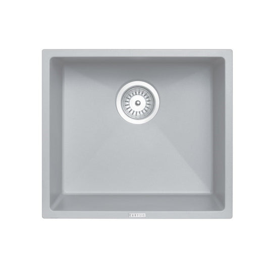 457x406mm Concrete Grey Carysil Granite Single Bowl Kitchen Sink