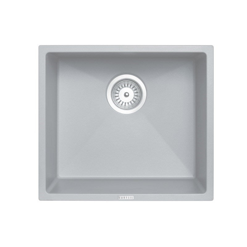 457x406mm Concrete Grey Carysil Granite Single Bowl Kitchen Sink