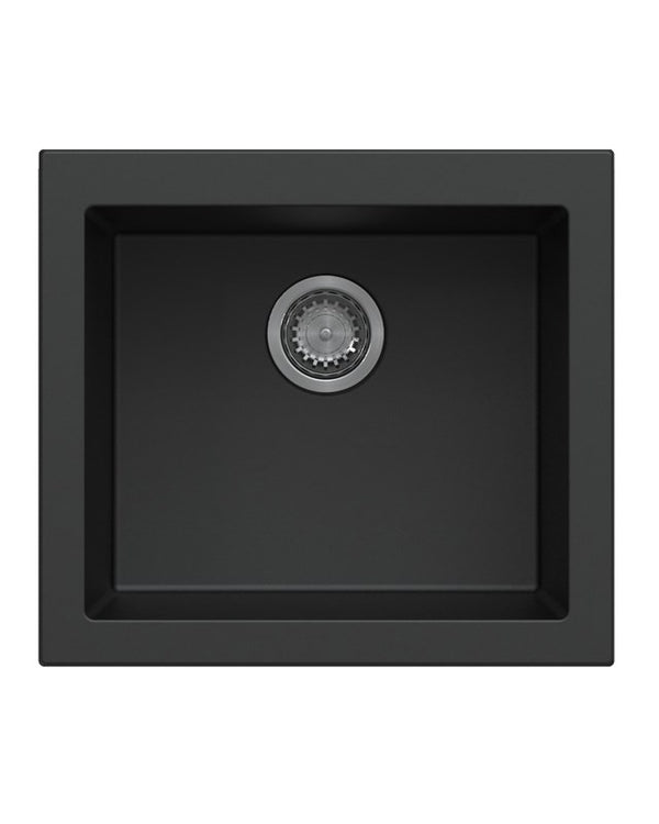 Black Carysil Maples N100U Granite Single Bowl Stone Kitchen Sink 540*473*241mm(Undermount only)