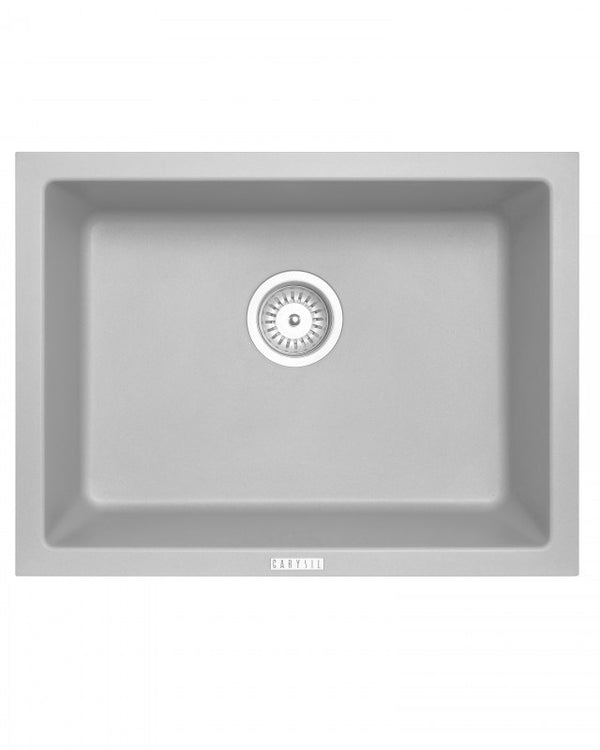 Concrete Grey Carysil Big Bowl Granite Single Bowl Stone Kitchen Sink 610*457mm
