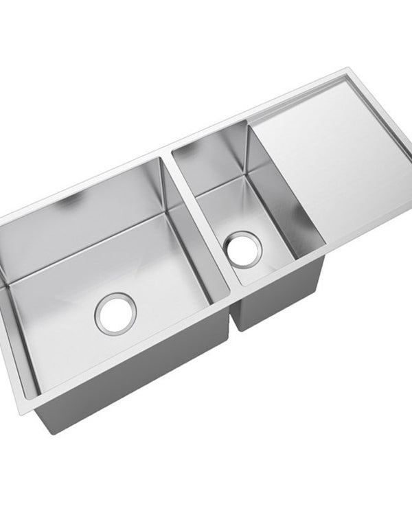 1160x460x230mm Chrome Stainless Steel 1 & 1/2 Bowl Kitchen Sink