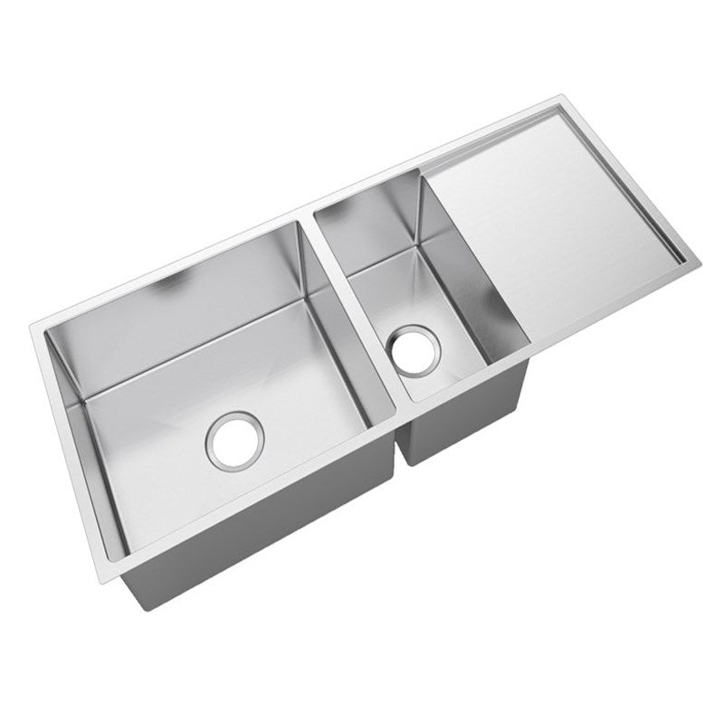 1160x460x230mm Chrome Stainless Steel 1 & 1/2 Bowl Kitchen Sink
