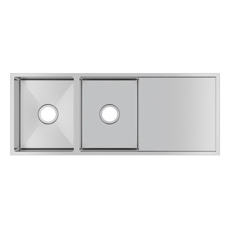 1160x460x230mm Chrome Stainless Steel Double Bowl Kitchen Sink