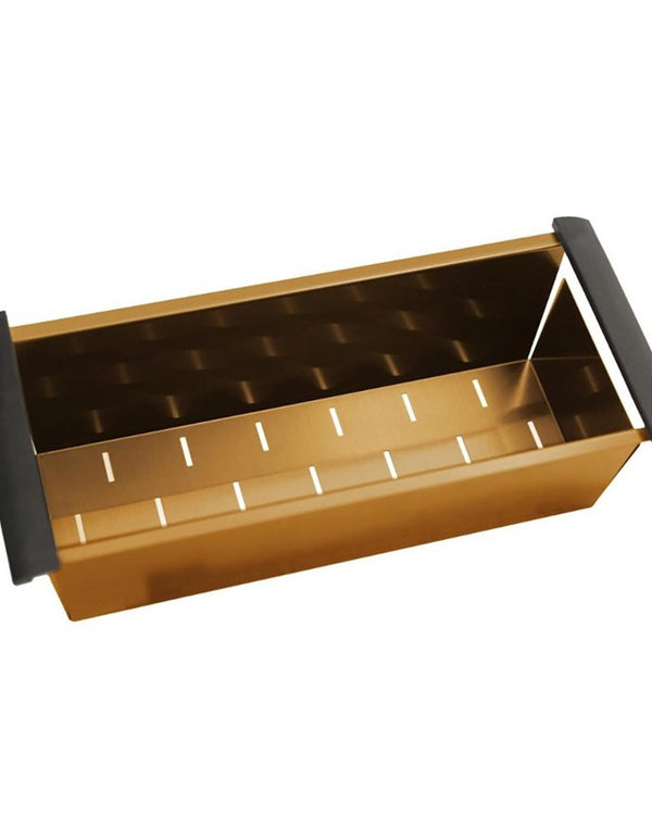 440x190x130mm Brushed Brass Stainless Kitchen Sink Colander