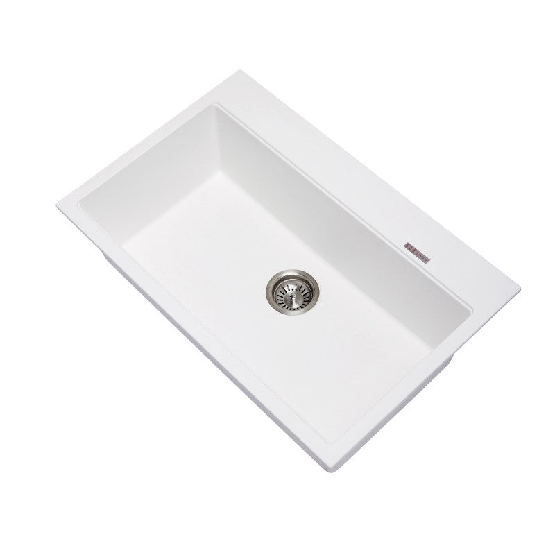780x510x220mm White Carysil Granite Single Bowl Kitchen Sink