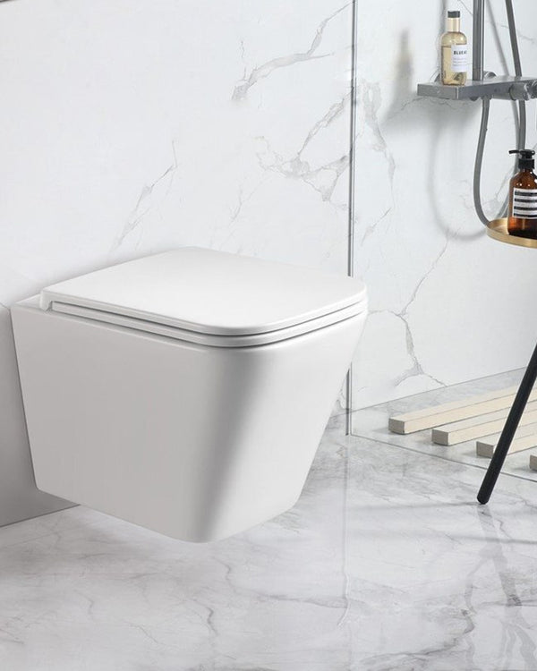 ENOX66 490*340*350mm Gloss White Rimless Flushing Wall Hung Pan