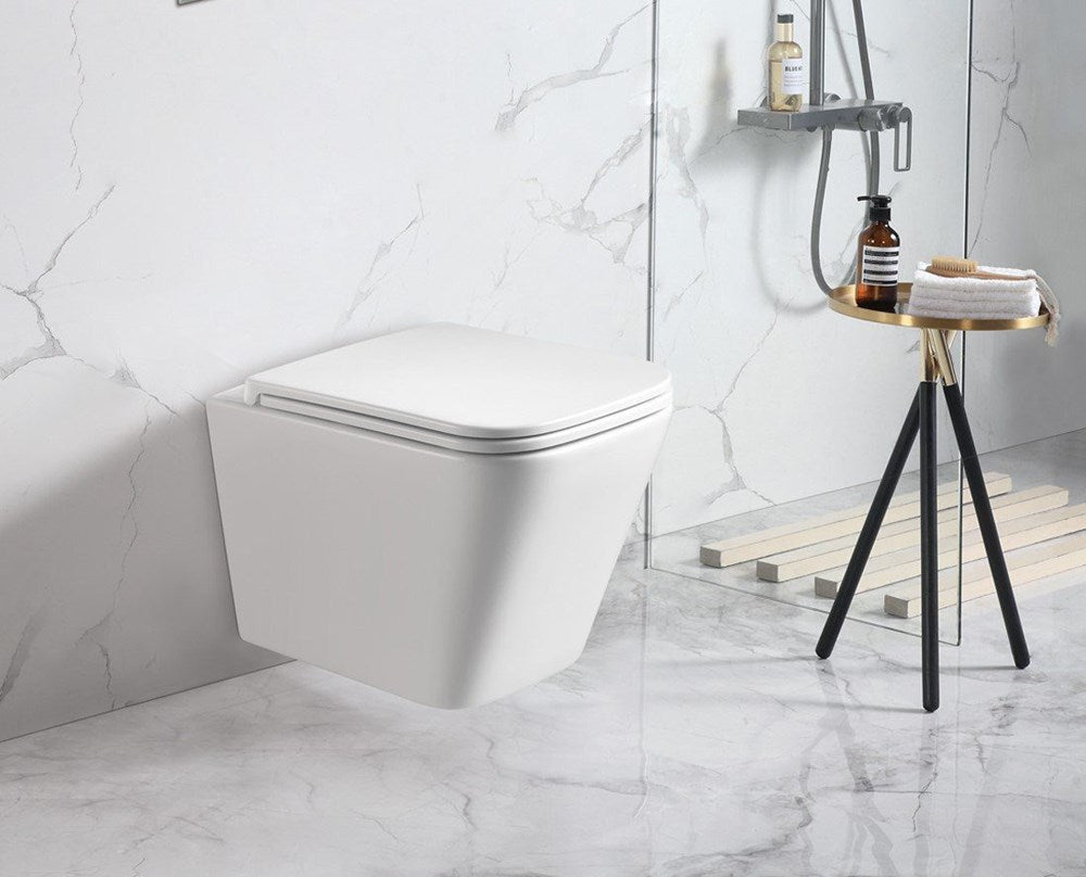 ENOX66 490*340*350mm Gloss White Rimless Flushing Wall Hung Pan