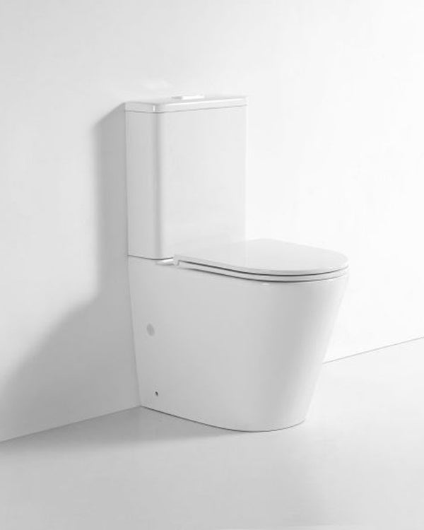 LONDON 620*370*820mm Gloss White Rimless Flushing Back to Wall Two-piece Toilet Suite